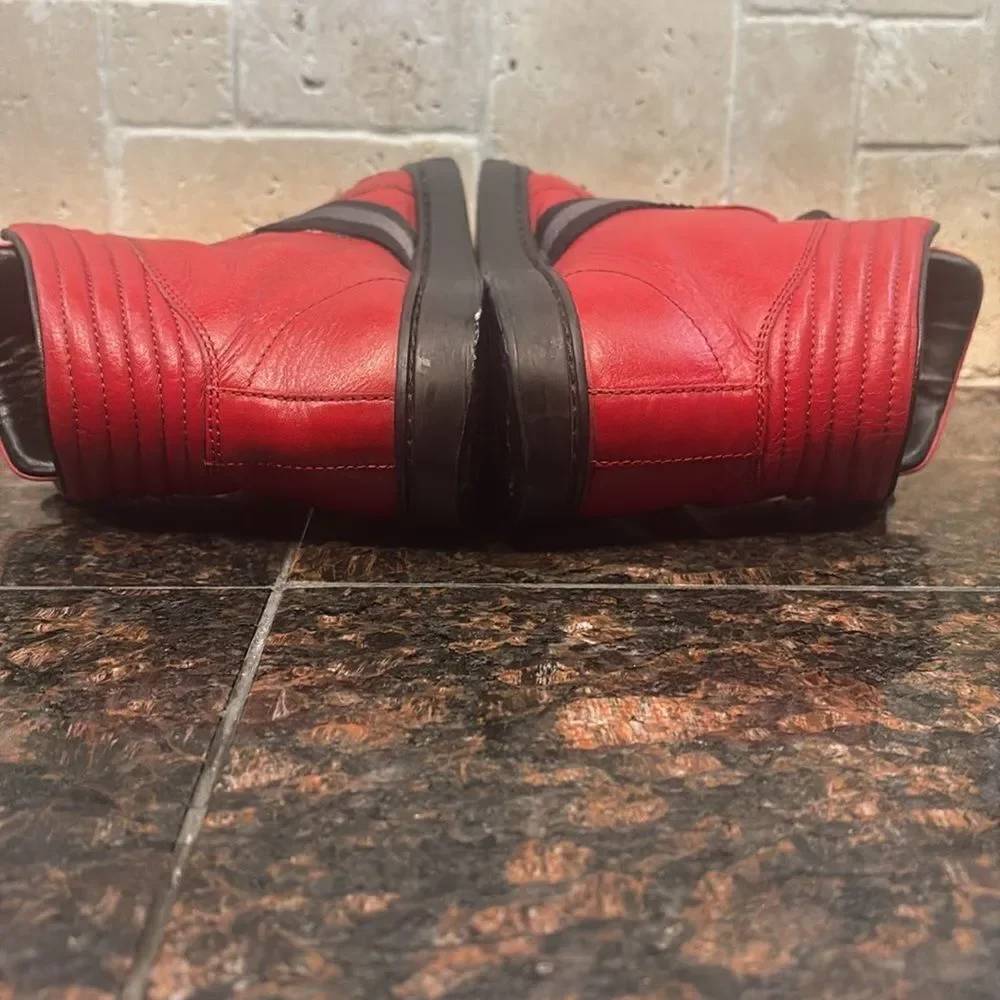 Gucci Silverstone NS Nylon High 'Red' Viaggio Leather Stripe Collection $890